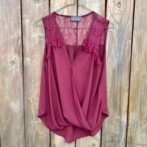 Nordstrom ASTR Red Lace Top